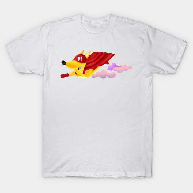Peppe, the Super Puppy  flying high T-Shirt by Nando Rigo